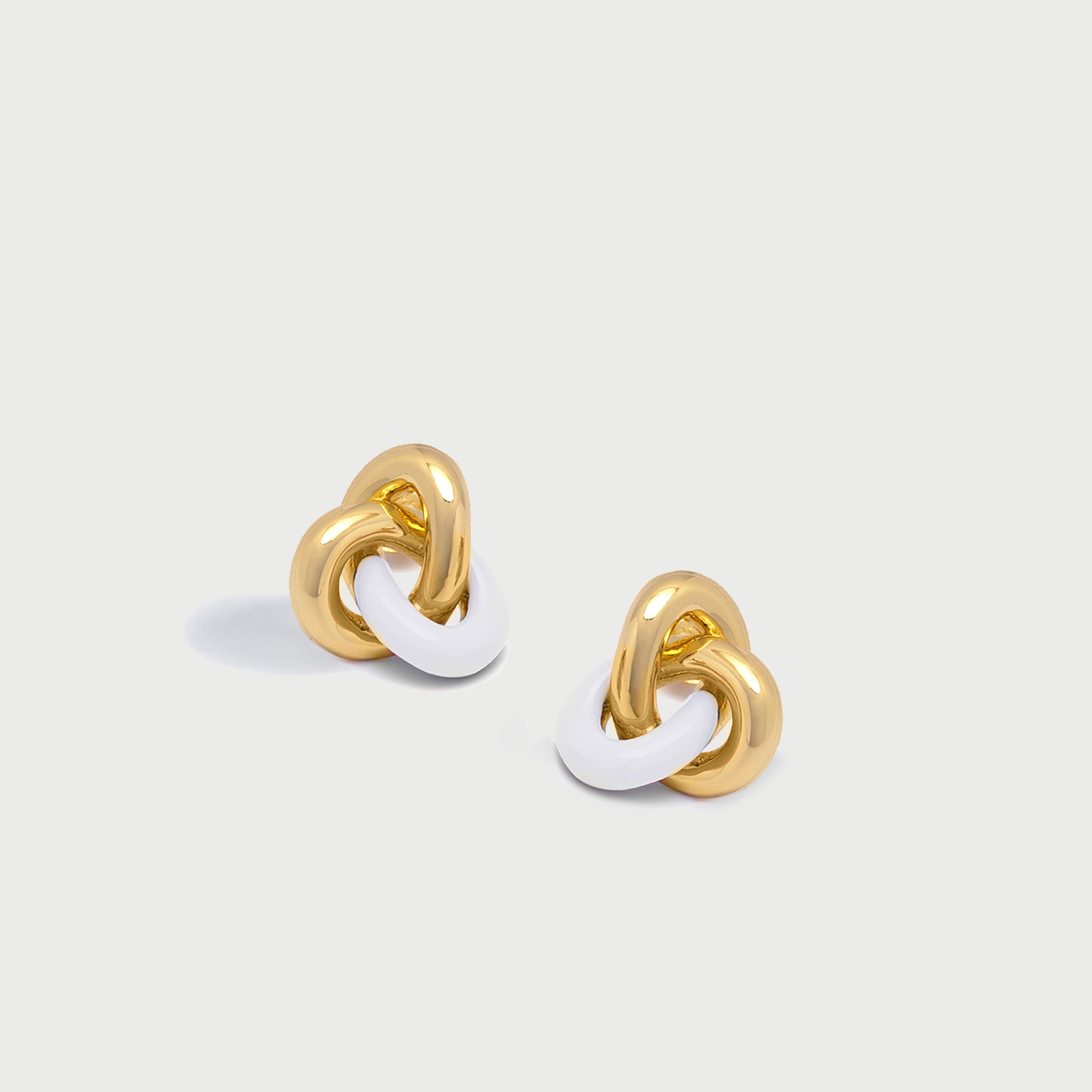 Seva Midi Face on Stud in Gold and White